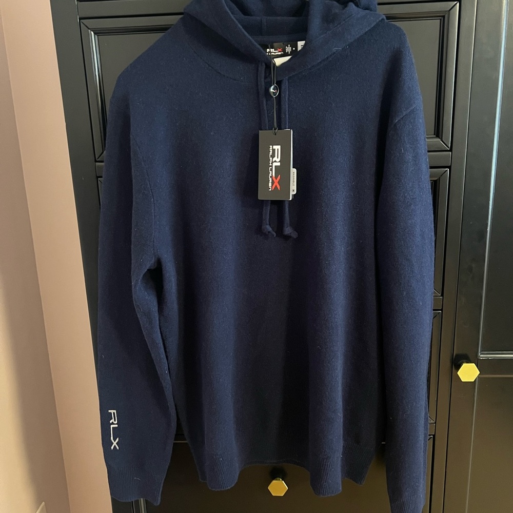 New with tags RLX Golf cashmere hoodie- machine washable